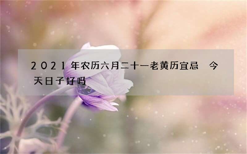 2021年农历六月二十一老黄历宜忌 今天日子好吗